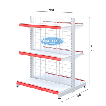 Kệ đôi siêu thị lưng lưới 3 tầng bền đẹp giá tốt, nhiều ưu đãi