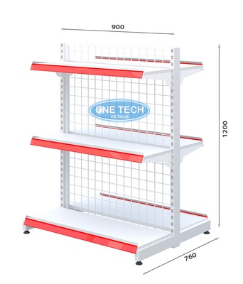 Kệ đôi siêu thị lưng lưới 3 tầng bền đẹp giá tốt, nhiều ưu đãi